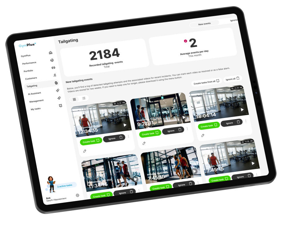Tailgating tablet view